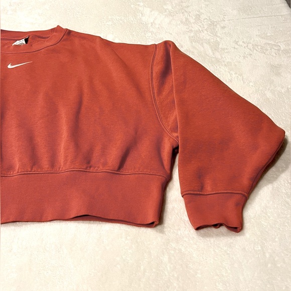 NIKE Sportswear Womens Oversized Crop Crewneck Sweatshirt, Size XS, Madder Root - Picture 5 of 15